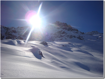 Ski mountaineering in the sun