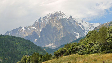 Mont Blanc seen from the Aosta Valley