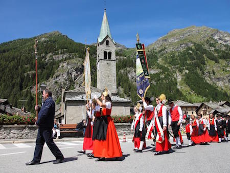 The procession on the St. John's Day in Gressoney