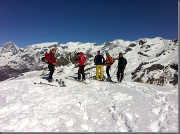 the top and the view: Monte Rosa and Matterhorn