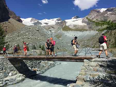 Monte Rosa, Breithorn, Pollux och Castor, tre av tjugo 4000 m toppar 