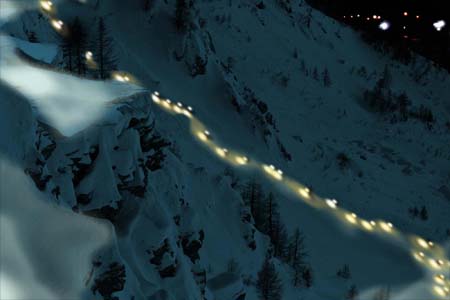 Winter Eco Trail by Night in Courmayeur