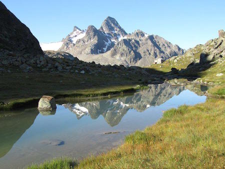 Lakes in the valley nearby Rifugio Deffeys