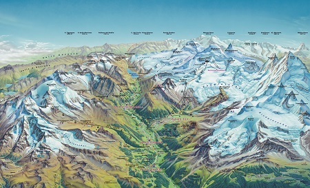 Saas-Fee trek map