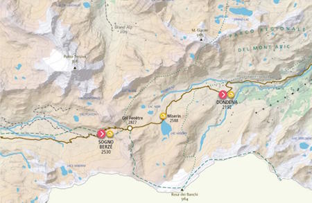 Map11 Rifugio Sogno di Berzé - Rifugio Dondena