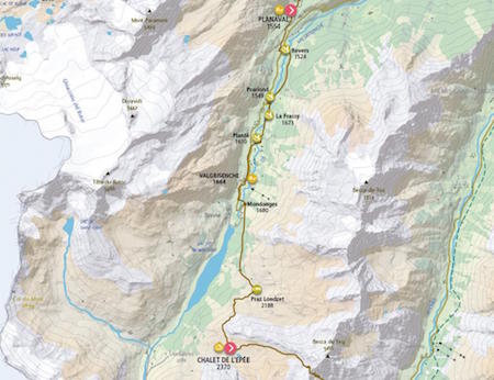 Map5 Planaval - Rifugio Chalet de l'Epée