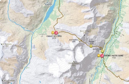 Map6 Rifugio Chalet de l'Epée - Rhêmes-Notre-Dame 